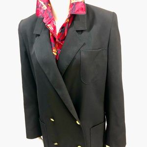 Vintage Laura Ashley 1980’s Double Breasted Blazer Jacket 100% Wool Sz 8 US